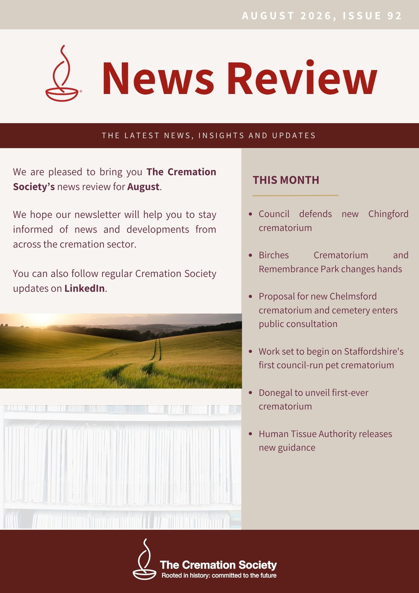 Cremation Society August 2026 Newsletter